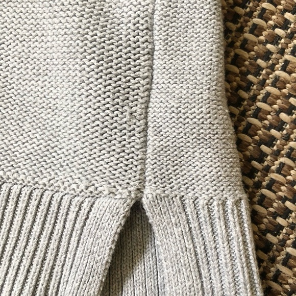 🔲MICHAEL Michael Kors Grey Cable Knit Cotton Blend Sweater (w/Shoulder Zippers - Picture 7 of 9